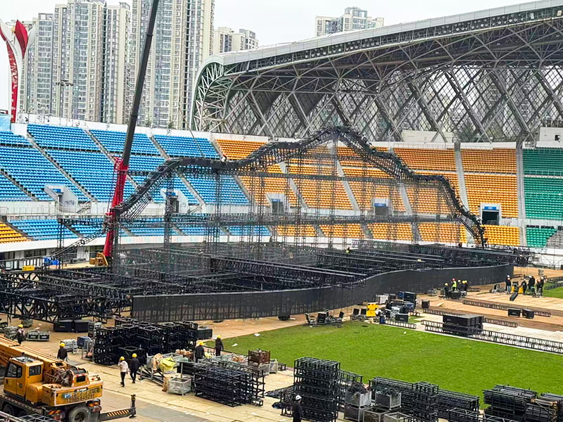 Marco de soporte del escenario del concierto